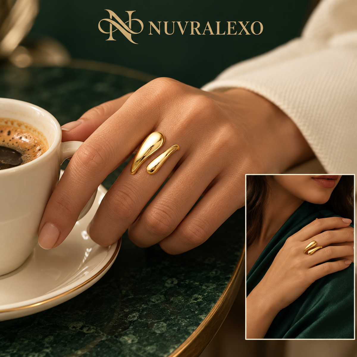 Nuvralexo® Gold-Tone Twisted Dome Ring