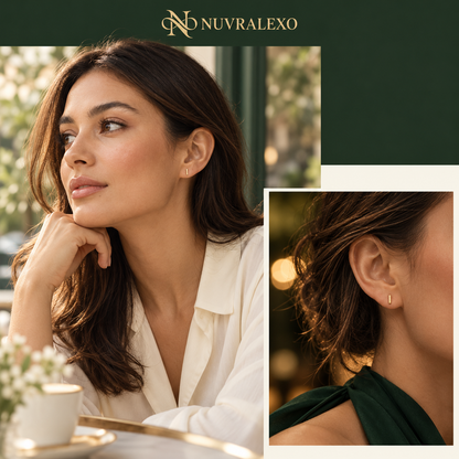 Nuvralexo® Mini Gold Bar Stud Earrings
