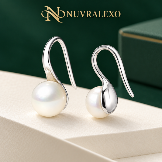 Nuvralexo® Sterling Silver Freshwater Pearl Drop Earrings