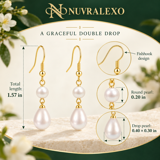 Nuvralexo® Gold-Plated Freshwater Pearl Drop Earrings