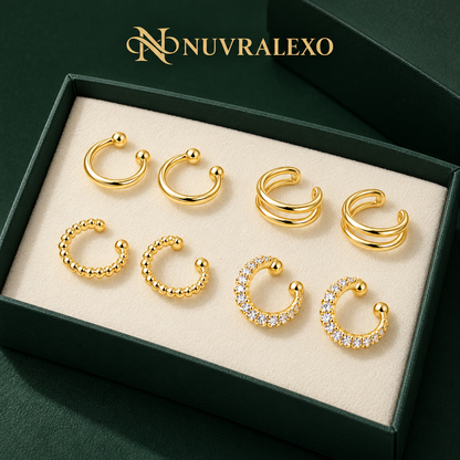 Nuvralexo® Gold Ear Cuff Set — 8 Pieces