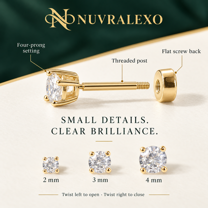 Nuvralexo® Mini CZ Flat Back Stud Earrings
