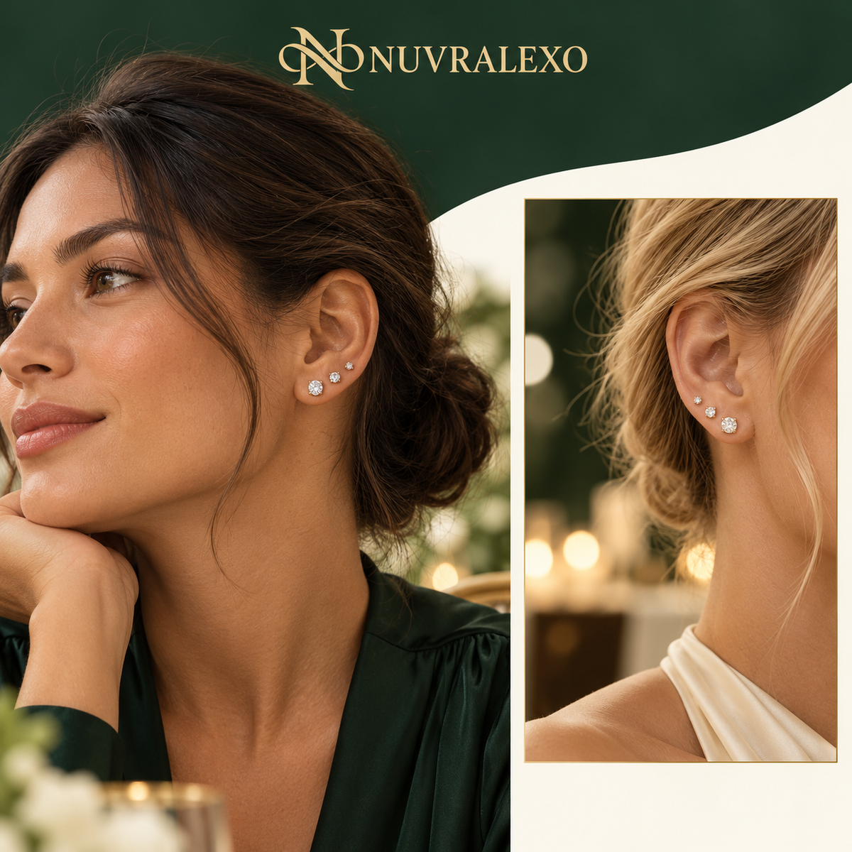 Nuvralexo® Mini CZ Flat Back Stud Earrings
